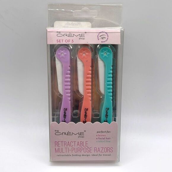 NIB the Creme Shop Retractable Multi-Purpose Razors for Brows, Face, Bikini - Picture 2 of 3